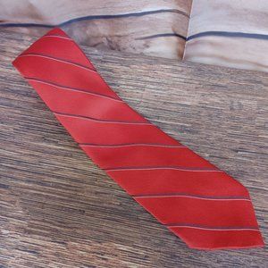 Carl Michaels For Stern's Men's Red Blue Stripped Silk Neck Tie